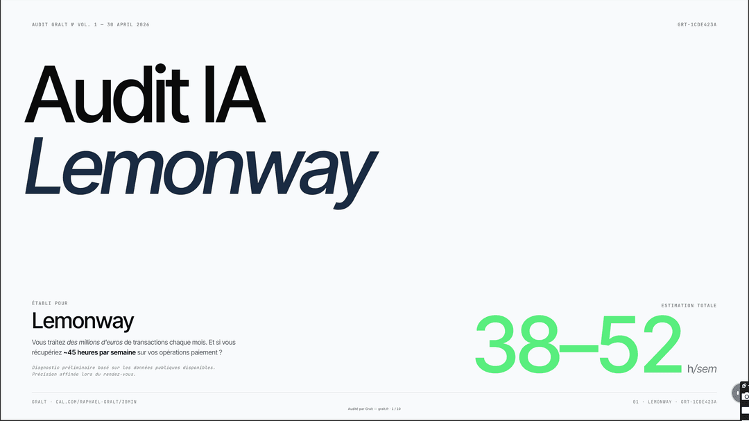 Aperçu d'un audit IA Gralt — exemple Lemonway