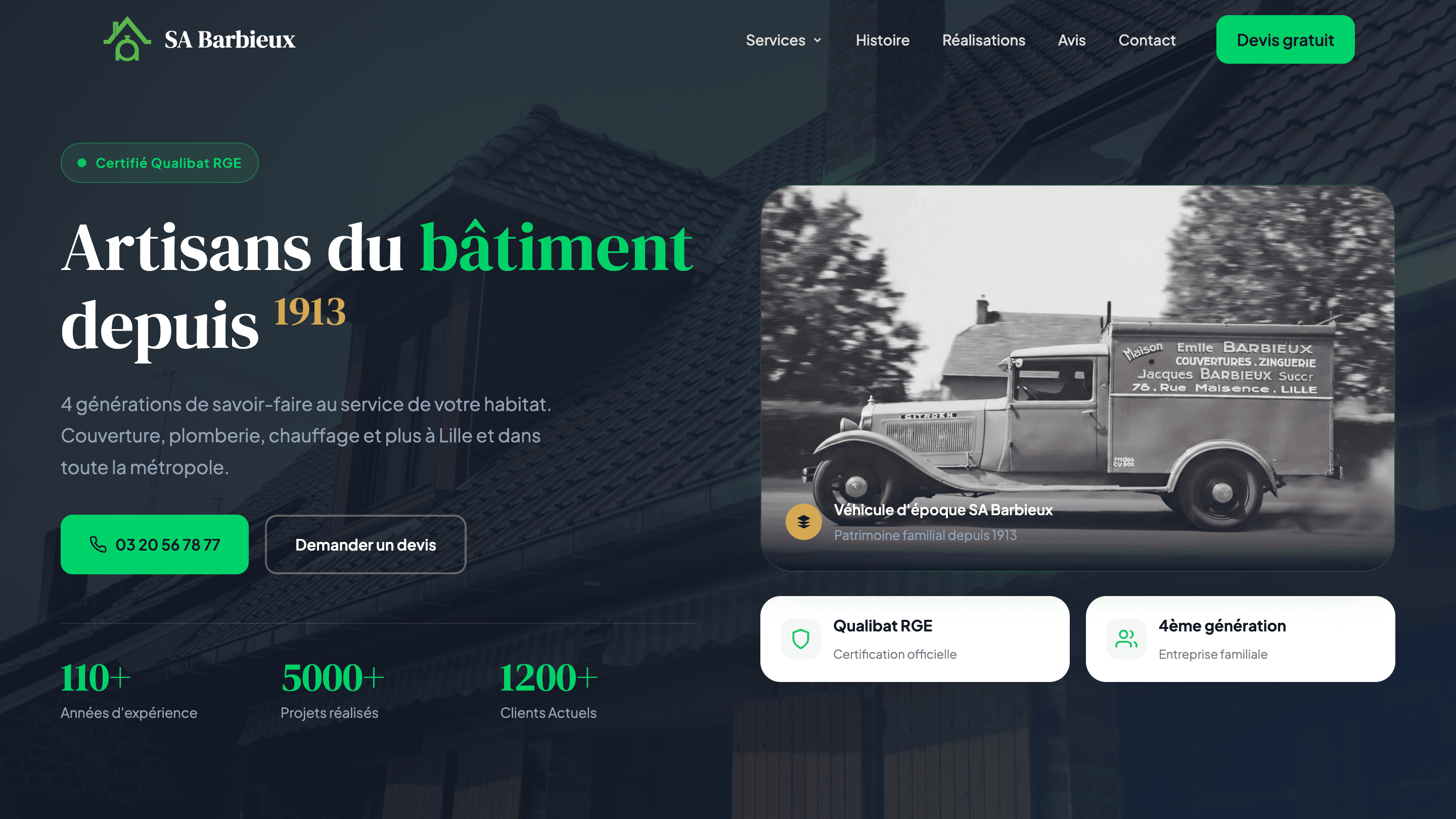 Site SA Barbieux — Création du site vitrine